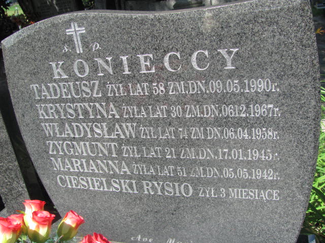 Krystyna Halina Koniecka 1937 Pułtusk św. Kostki - Grobonet - Wyszukiwarka osób pochowanych