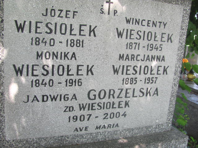 Marcjanna Wiesiołek 1884 Pułtusk św. Kostki - Grobonet - Wyszukiwarka osób pochowanych