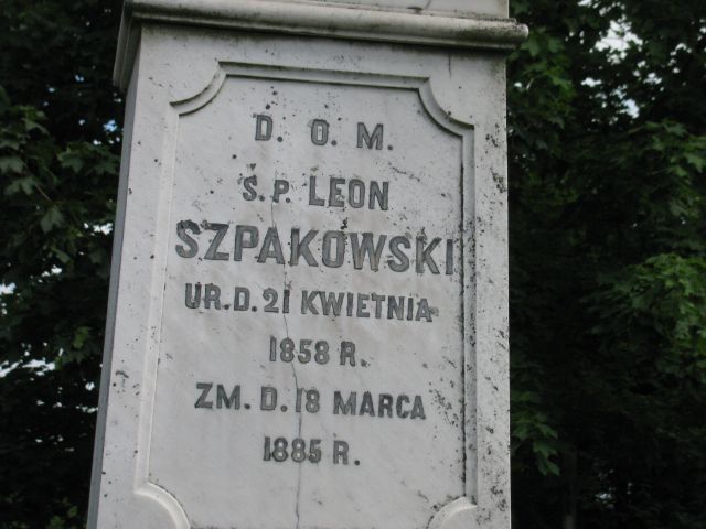 Leon Szpakowski 1858 Pułtusk św. Kostki - Grobonet - Wyszukiwarka osób pochowanych