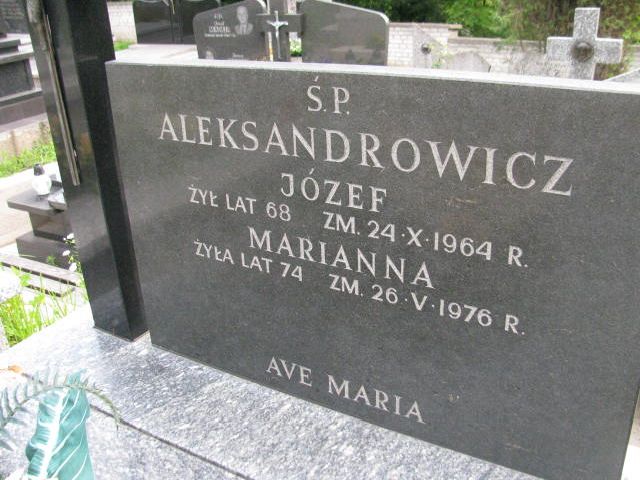 Józef Aleksandrowicz 1898 Pułtusk św. Kostki - Grobonet - Wyszukiwarka osób pochowanych