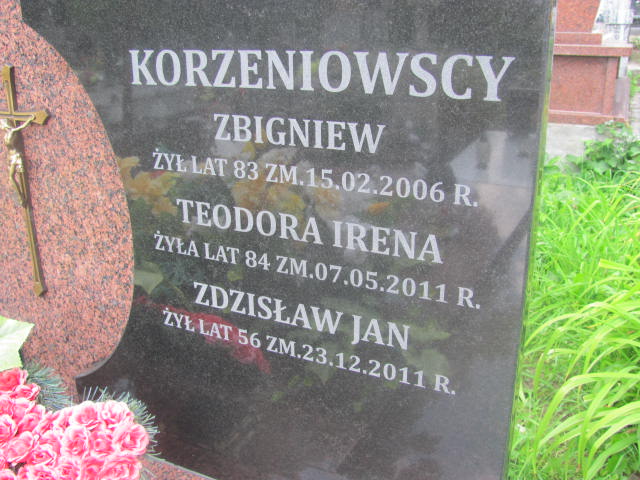 Zdzisław Jan Korzeniowski Pułtusk św. Kostki - Grobonet - Wyszukiwarka osób pochowanych