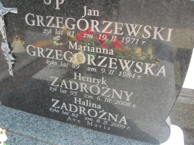 Halina Zadrożna 1926 Pułtusk św. Kostki - Grobonet - Wyszukiwarka osób pochowanych