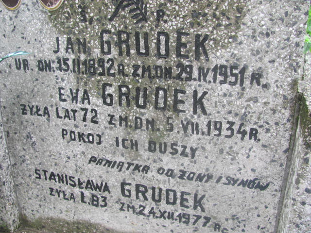 Jan Grudek 1892 Pułtusk św. Kostki - Grobonet - Wyszukiwarka osób pochowanych