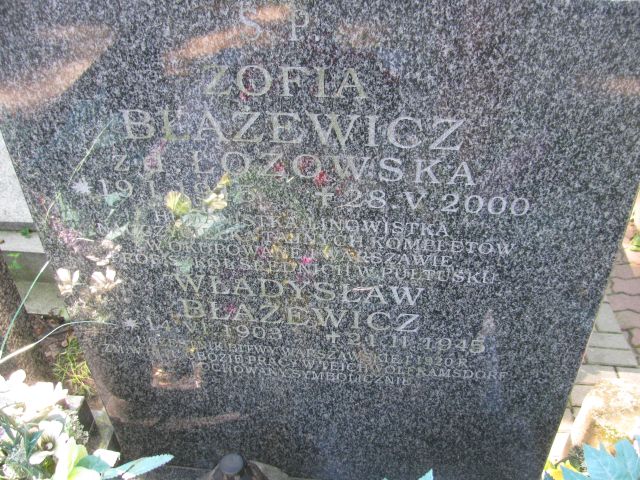 Zofia Błażewicz 1915 Pułtusk św. Kostki - Grobonet - Wyszukiwarka osób pochowanych
