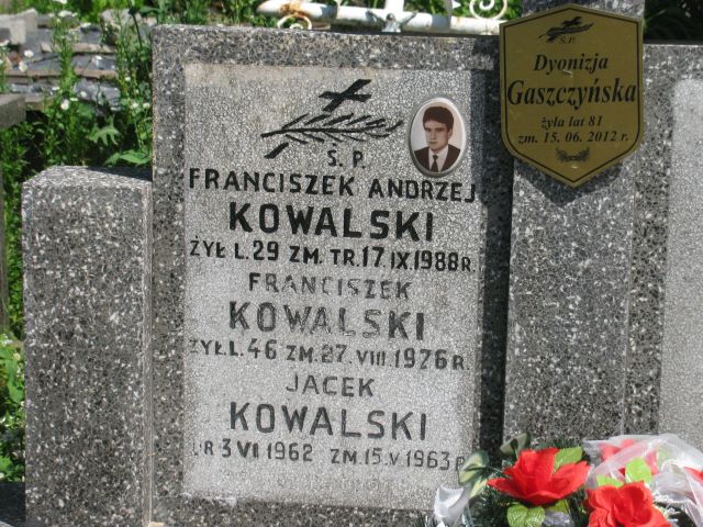 Jacek Kowalski 1962 Pułtusk św. Kostki - Grobonet - Wyszukiwarka osób pochowanych